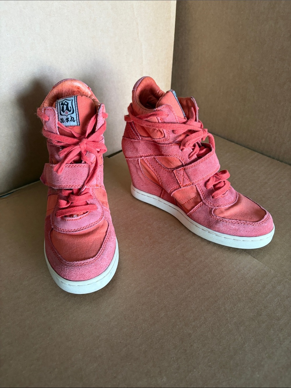 Rare 2 tone burnt orange Limited by Ash wedge sneakers sz 40/10
